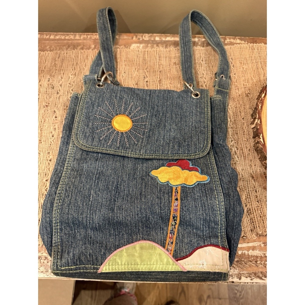 Mary Kate & Ashley Olsen Vintage‎ Denim Scenic Sunrise Back Pack  Adjustable